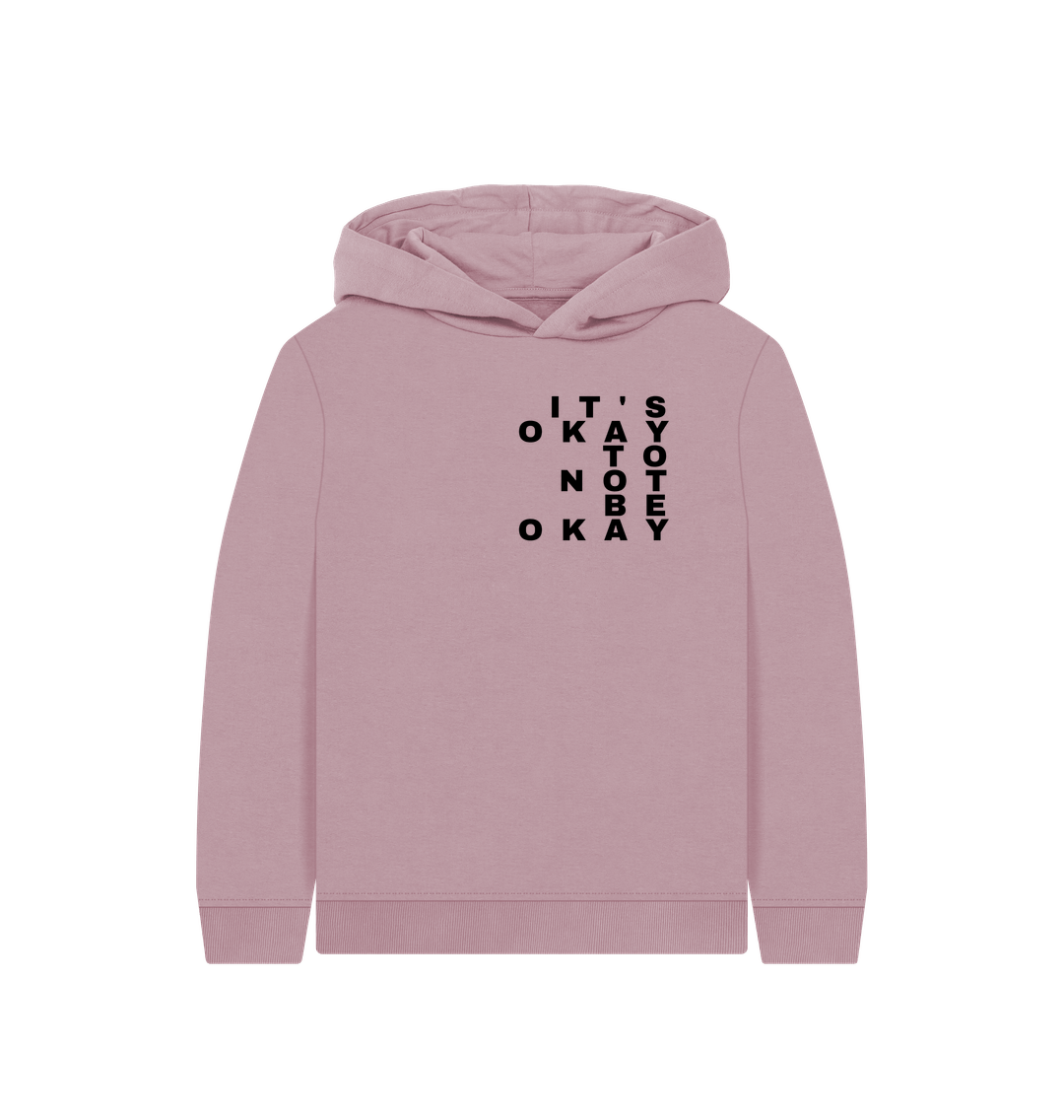 Mauve It's Okay to Not Be Okay Children's Organic Cotton Mental Health Hoodie