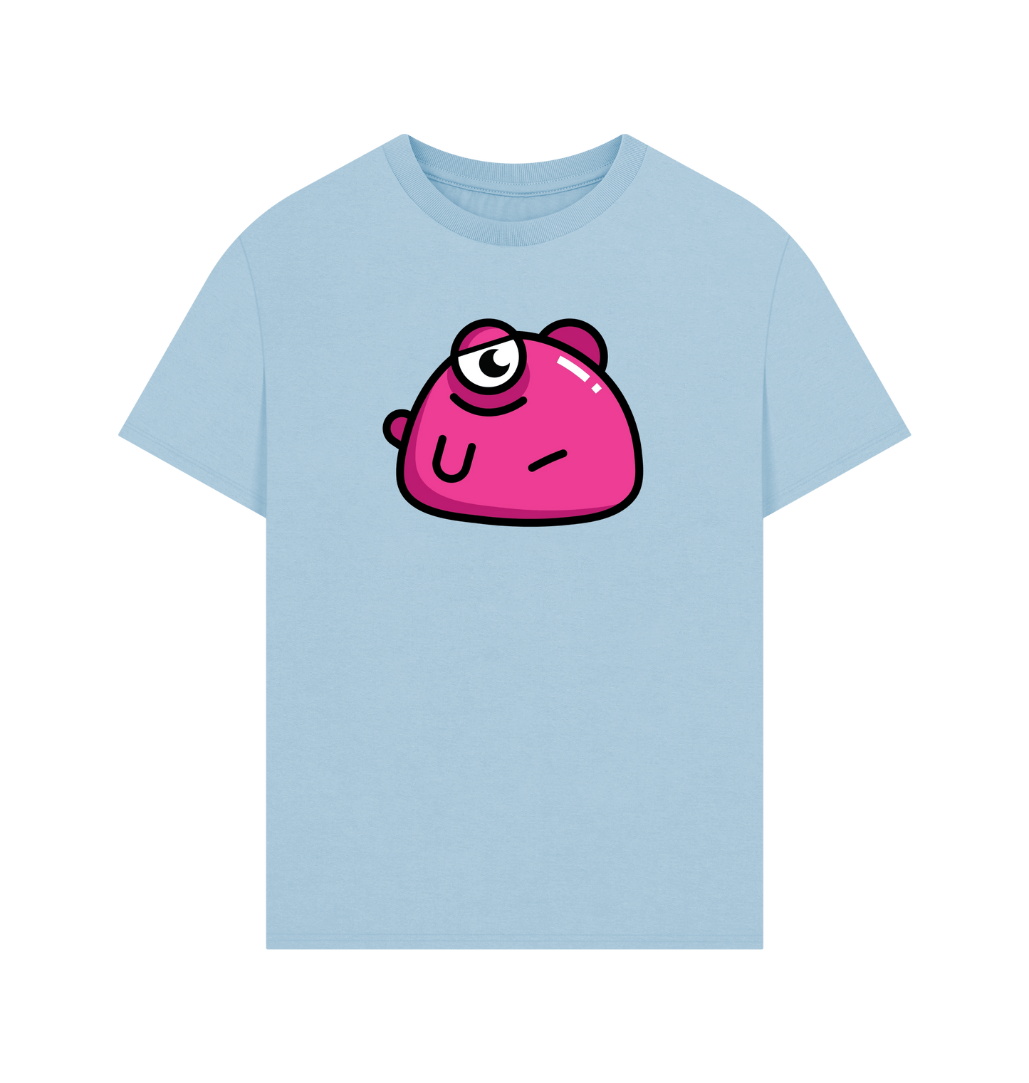 Milky Blue Printed T-shirt Front