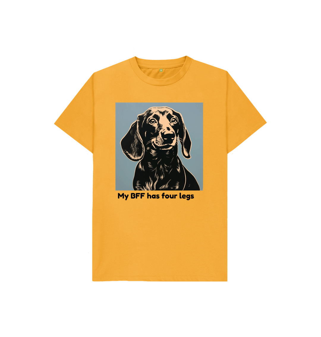 Mustard Organic Cotton My BFF has four legs Mental Health Children's T-Shirt