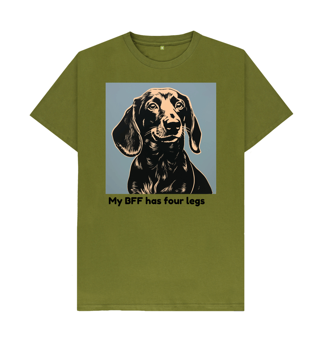 Moss Green Organic Cotton Mental Health My BFF has four legs Men's T-shirt