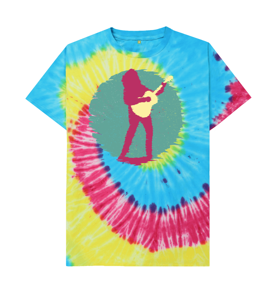 Tie Dye Organic Cotton Guitar Player Men's Mental Health T-Shirt