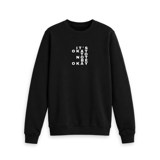 Black Printed Sweater Front