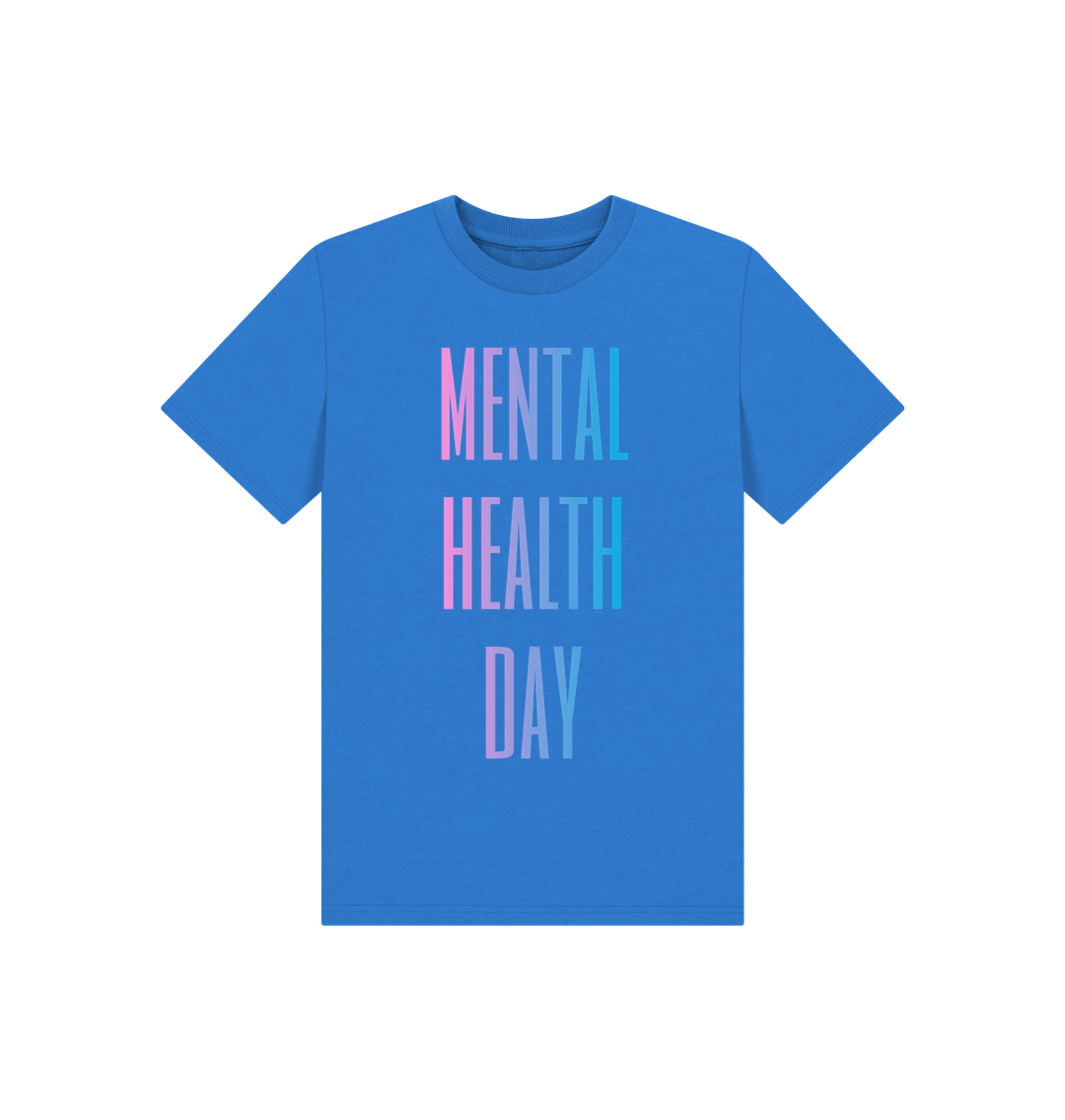 Bright Blue Mental Health Day Clothing Organic Cotton T-Shirt Children's