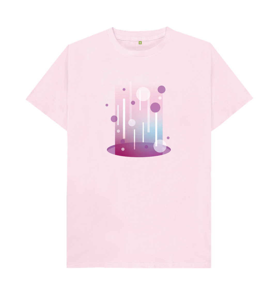 Pink Organic Cotton Teleport Portal Pattern Men's T-Shirt