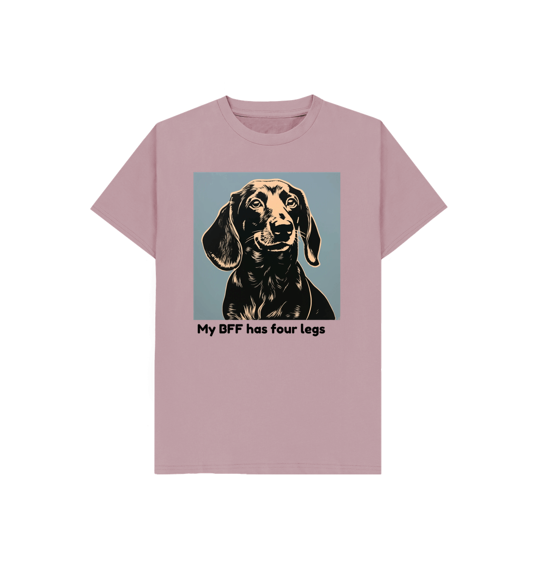 Mauve Organic Cotton My BFF has four legs Mental Health Children's T-Shirt