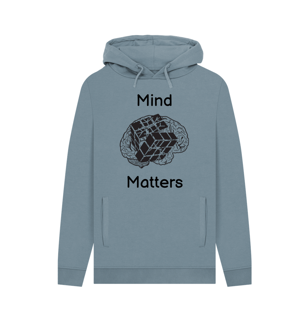 Stone Blue Printed Hoody Front