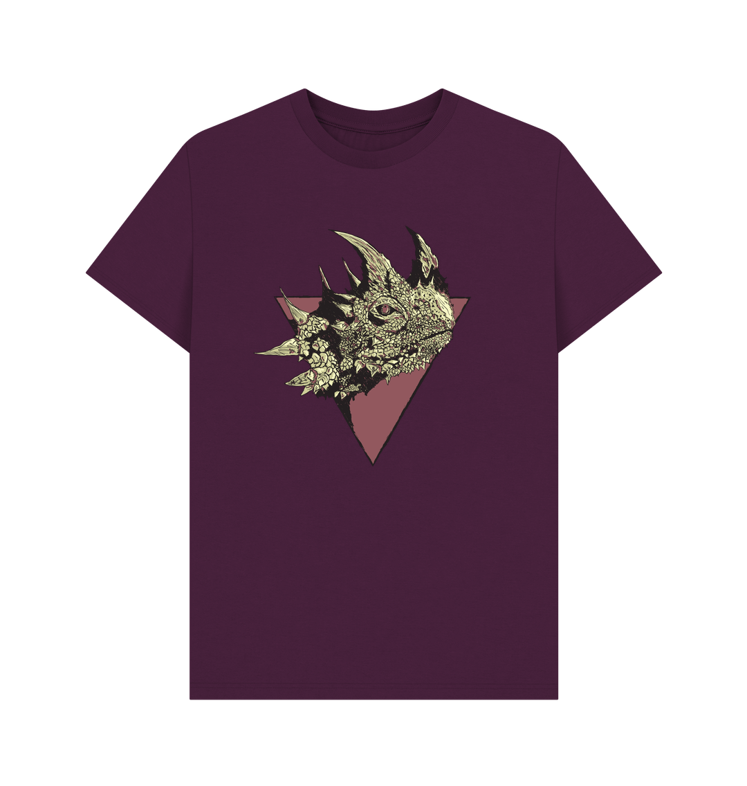 Purple Dragon Head Organic Cotton Men's T-Shirt