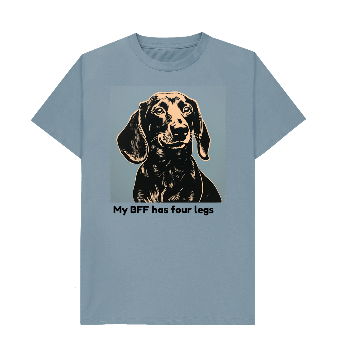 Stone Blue Organic Cotton Mental Health My BFF has four legs Men's T-shirt