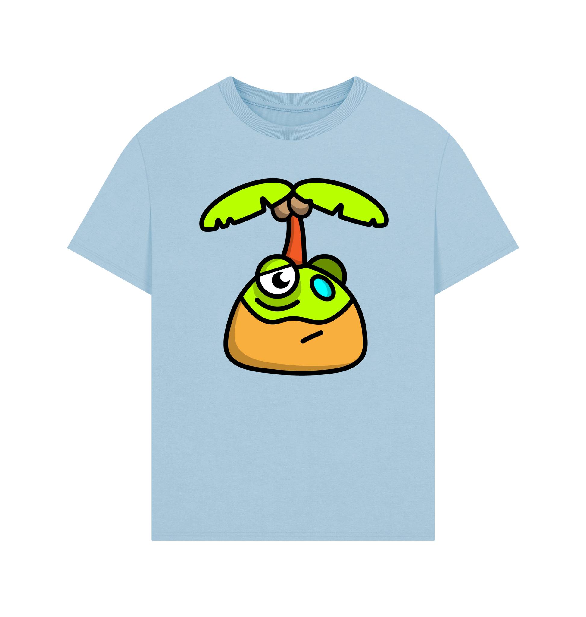 Milky Blue Printed T-shirt Front