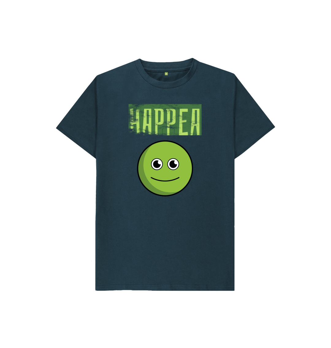 Denim Blue Organic Cotton Happea Mental Health Clothing Children's T-Shirt