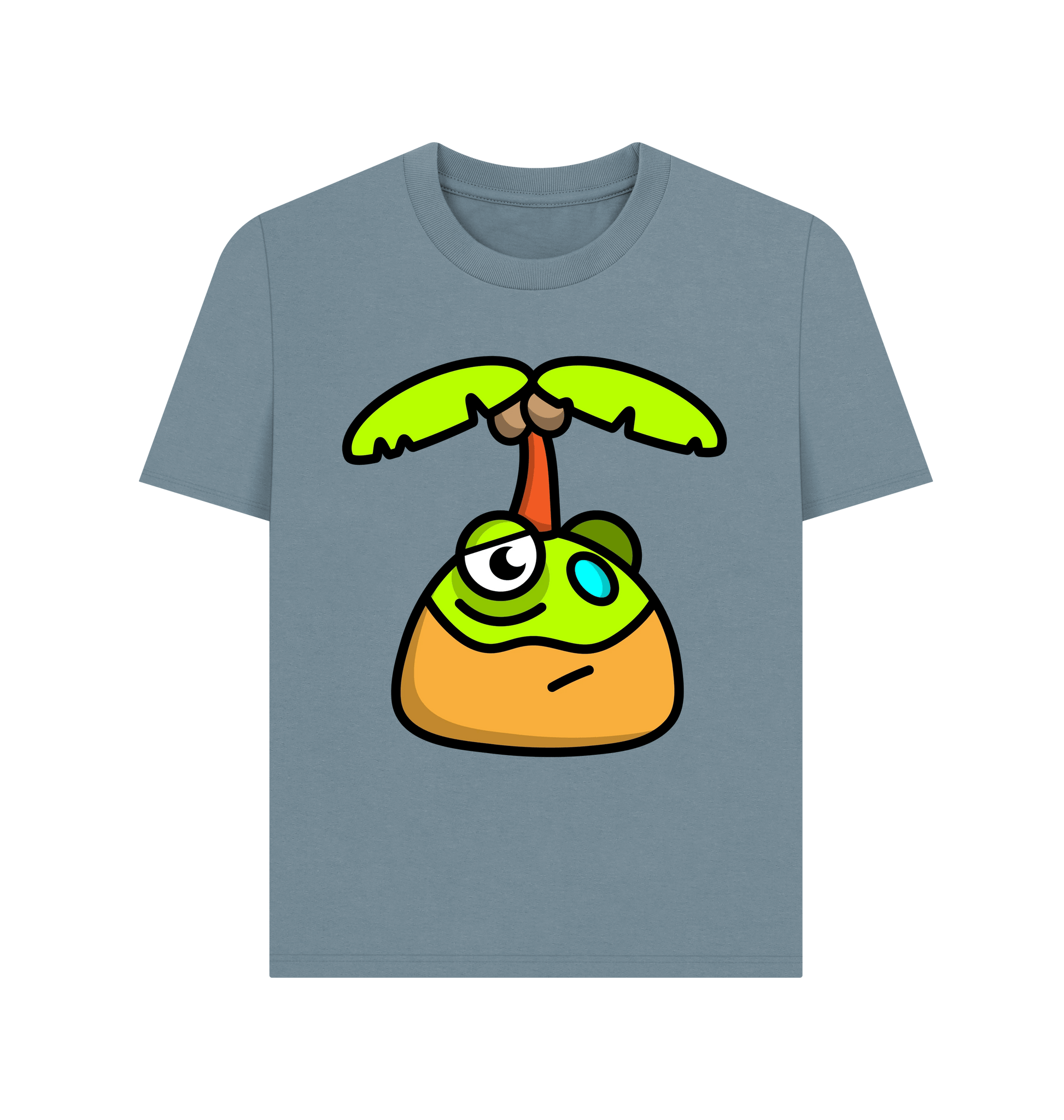 Stone Blue Printed T-shirt Front