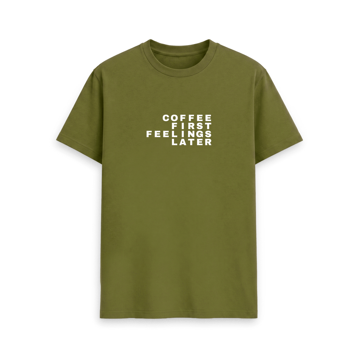 Moss Green Printed T-shirt Front