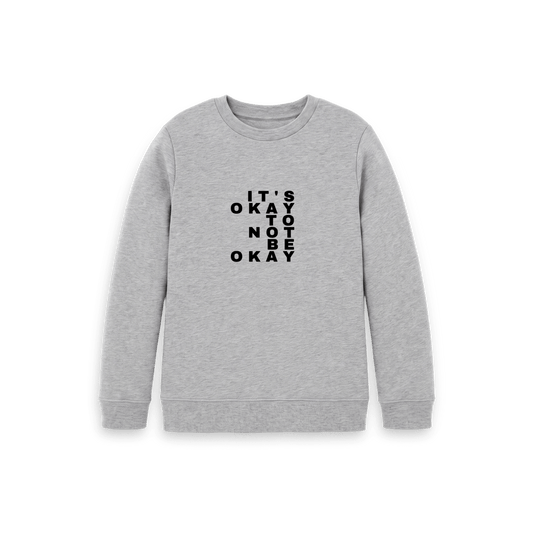 Athletic Grey Printed Kids Jumper Front