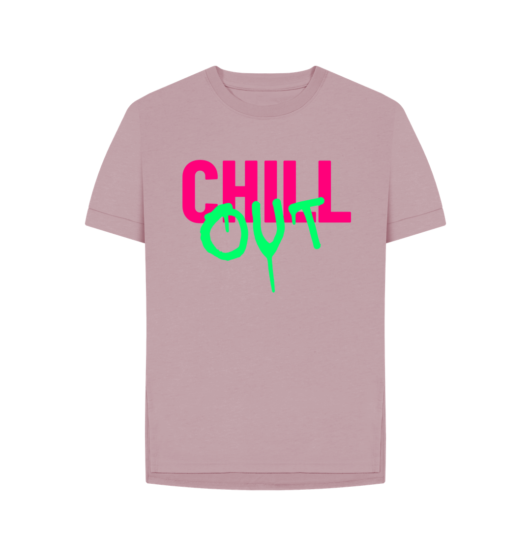 Mauve Organic Cotton Woman's T-shirt Chil Out