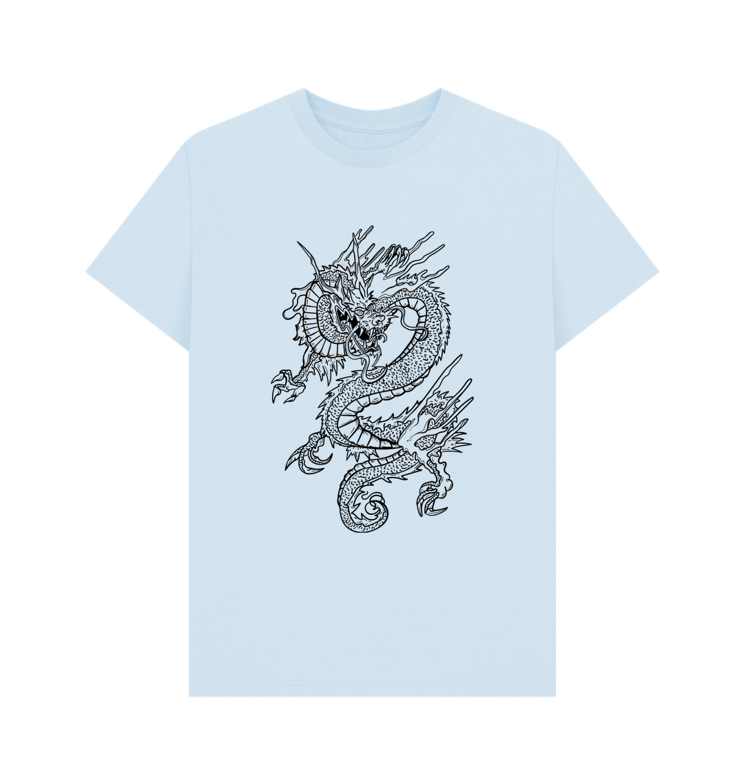 Sky Blue Dragon Organic Cotton Men's T-Shirt