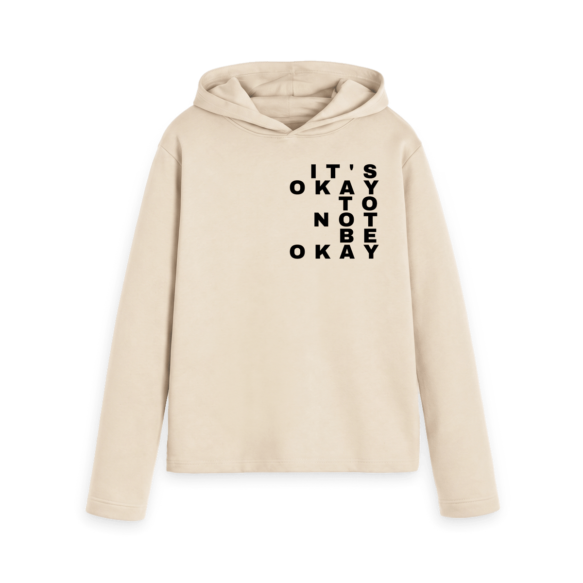 Oat Printed Hoody Front