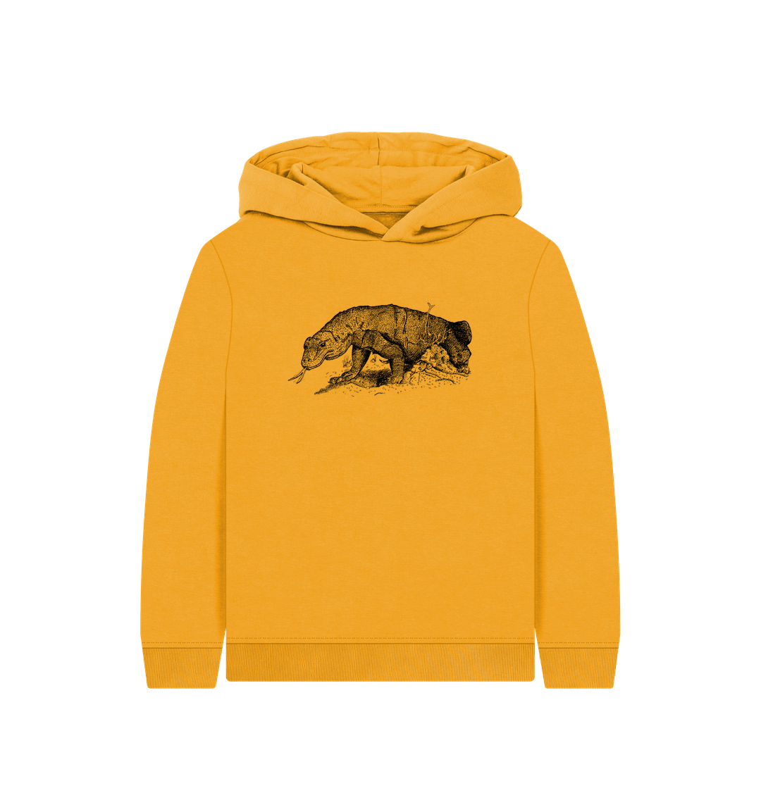 Mustard Komodo Dragon Children's Organic Cotton Hoodie