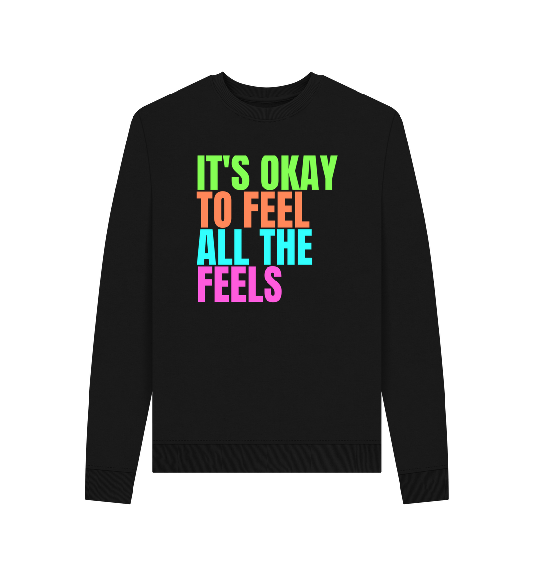 Black Printed Sweater Front