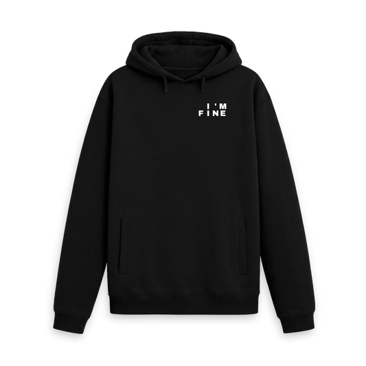 Black Printed Hoody Front