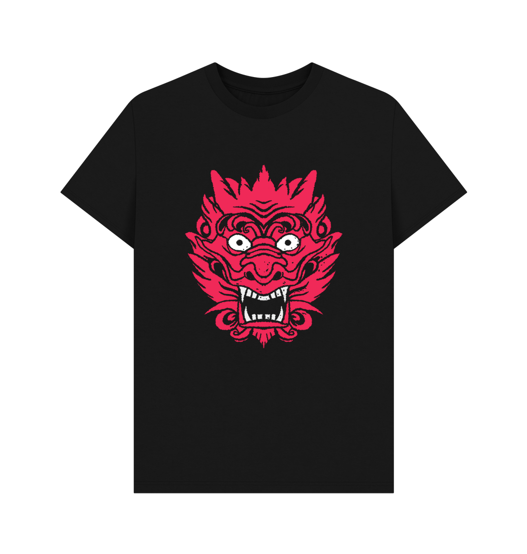 Black Red Dragon Organic Cotton Men's T-Shirt