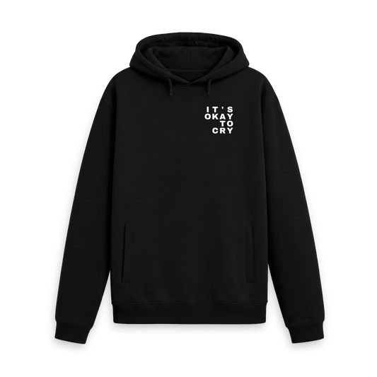 Black Printed Hoody Front