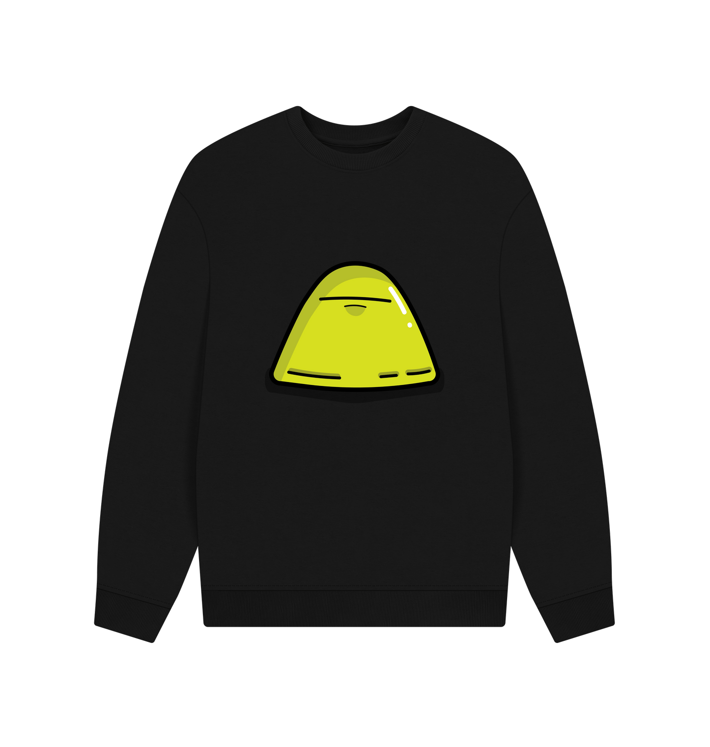 Black Printed Sweater Front