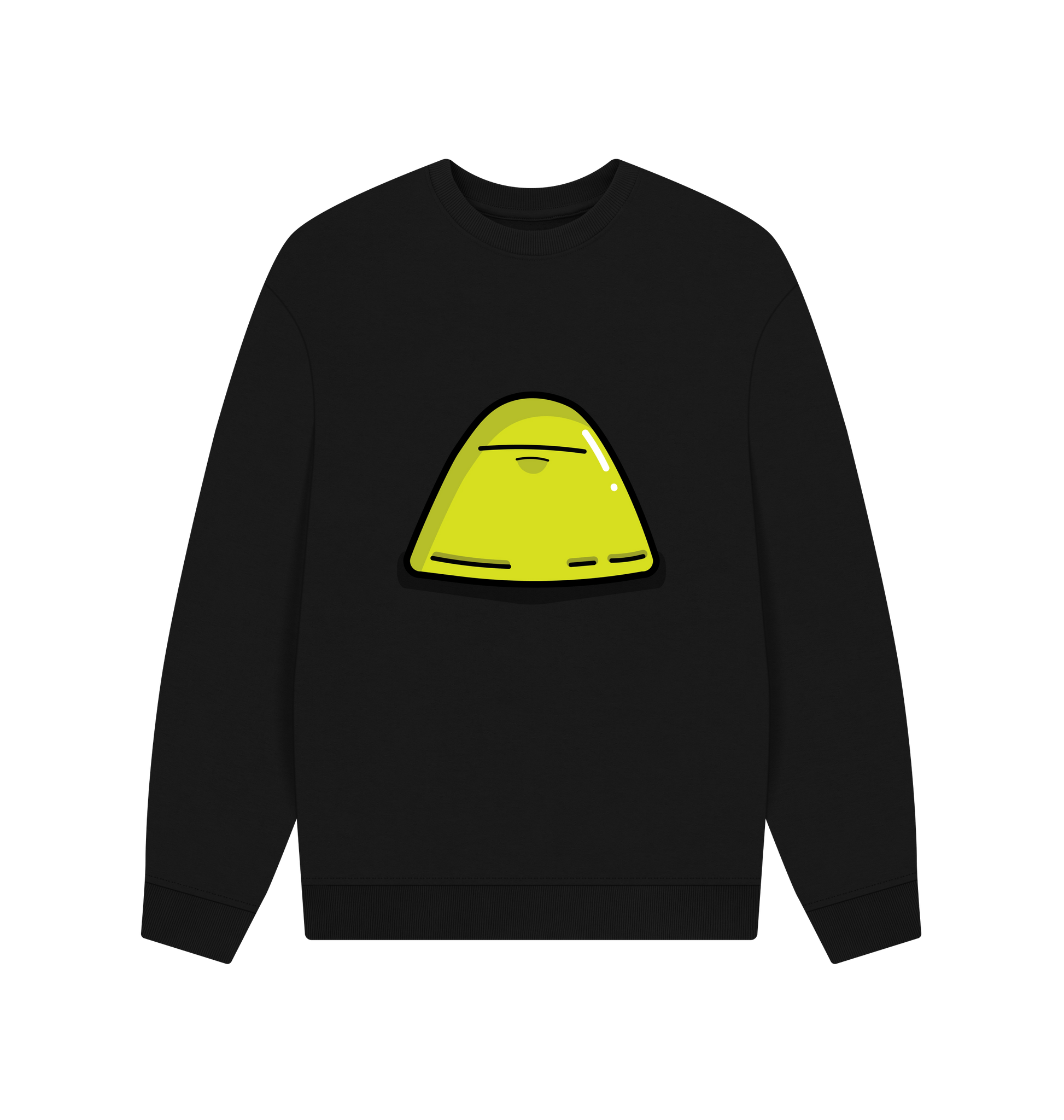 Black Printed Sweater Front