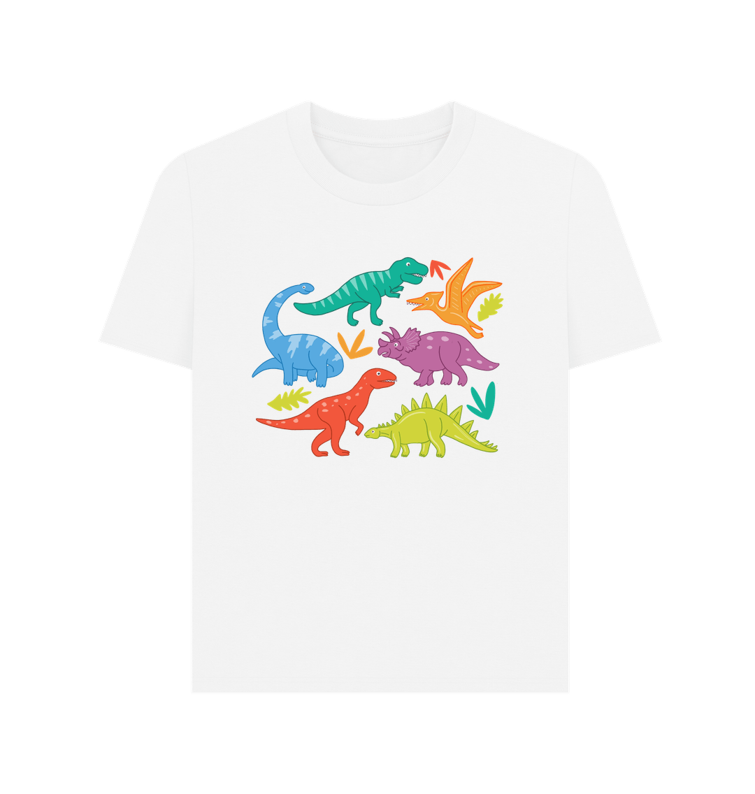 White Dinosaur Organic Cotton Women's T-Shirt