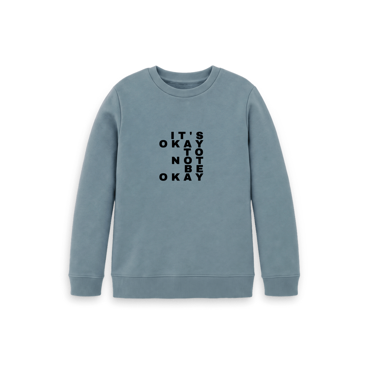 Stone Blue Printed Kids Jumper Front