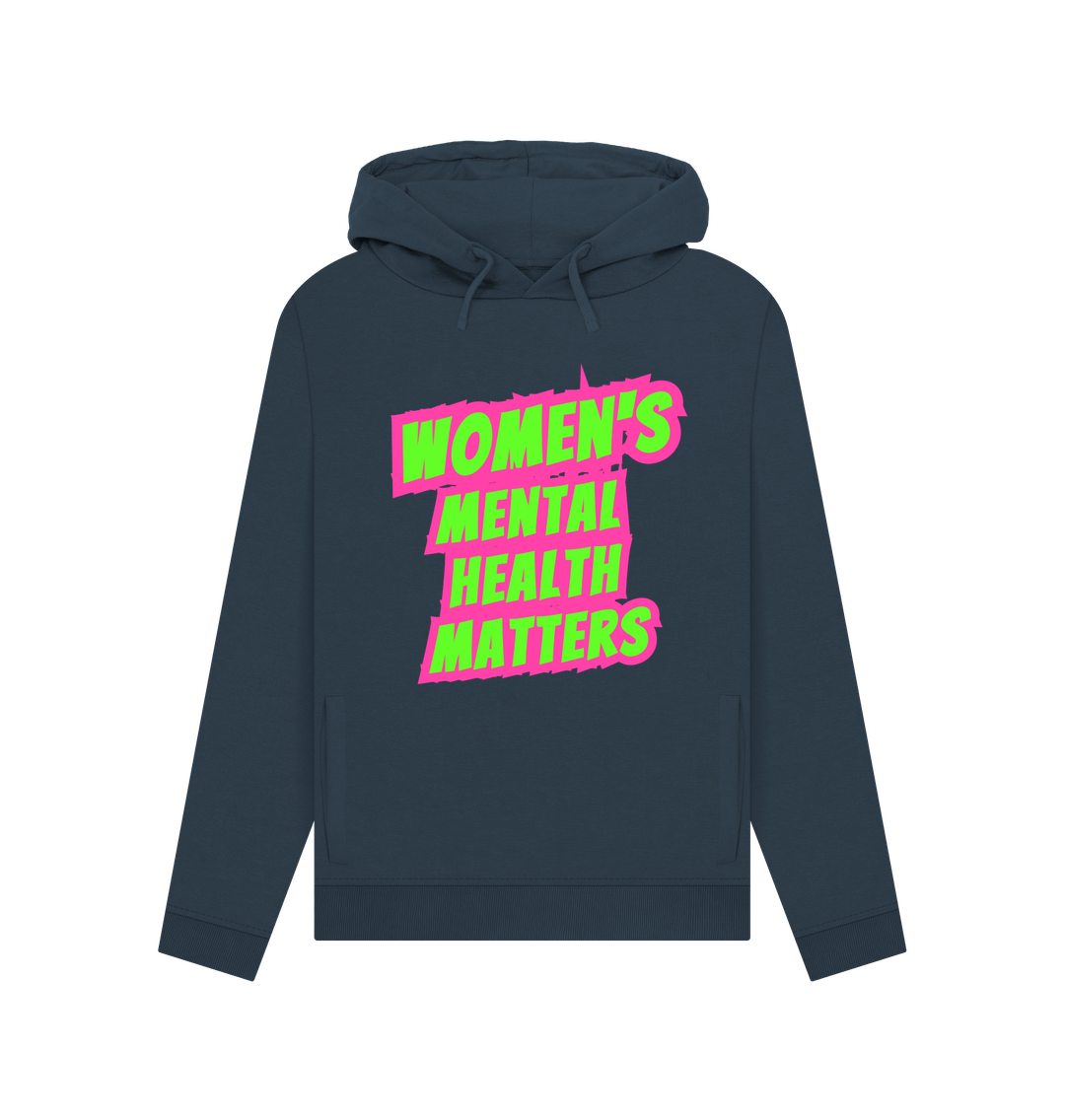 Navy Blue Women's Mental Health Matters Organic Cotton Hoodie