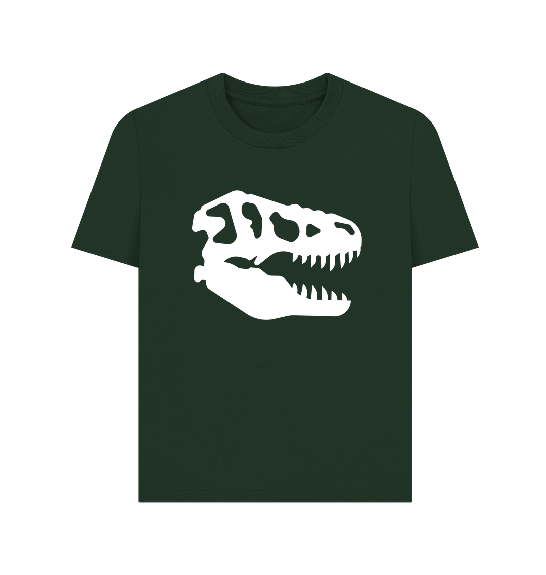 Evergreen T-Rex Skull Dinosaur Organic Cotton Women's T-Shirt