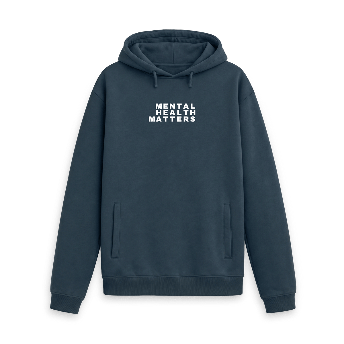 Navy Printed Hoody Front