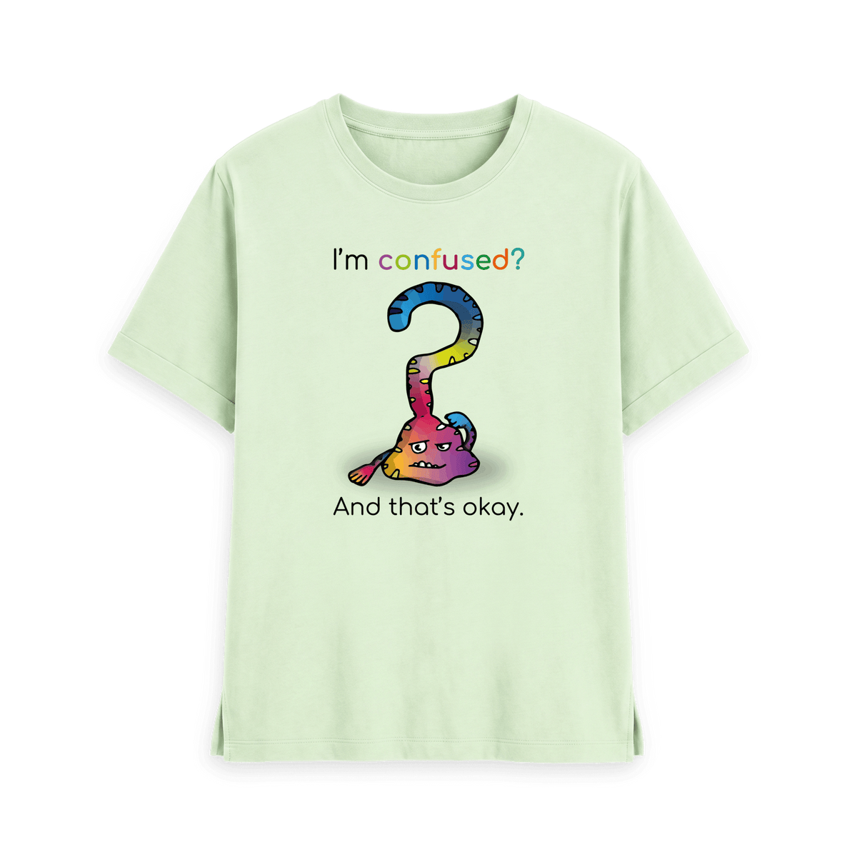 Pastel Green Printed T-shirt Front