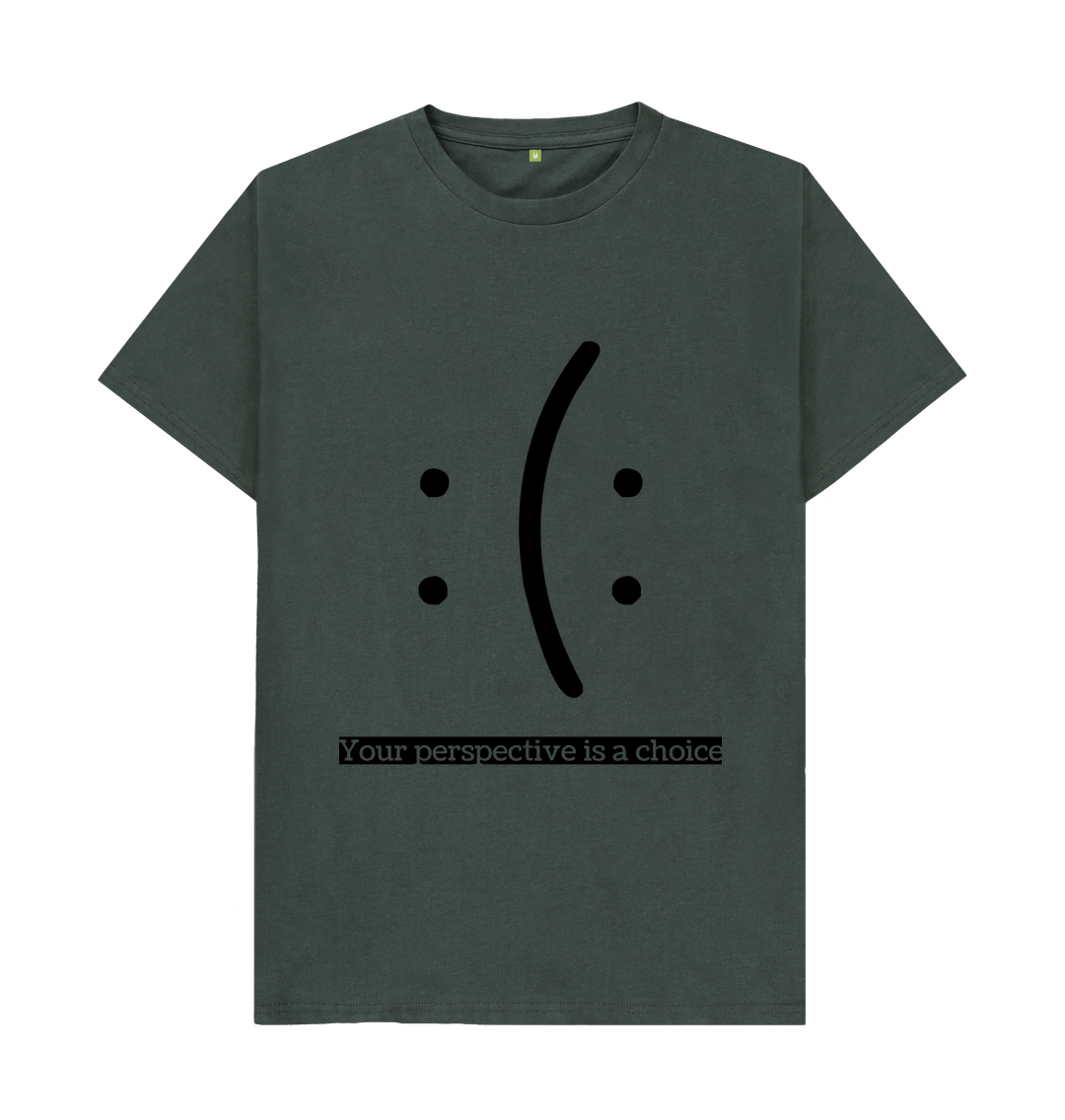 Dark Grey Organic Cotton Mental Health Your perspecyive is a choice Men's T-shirt