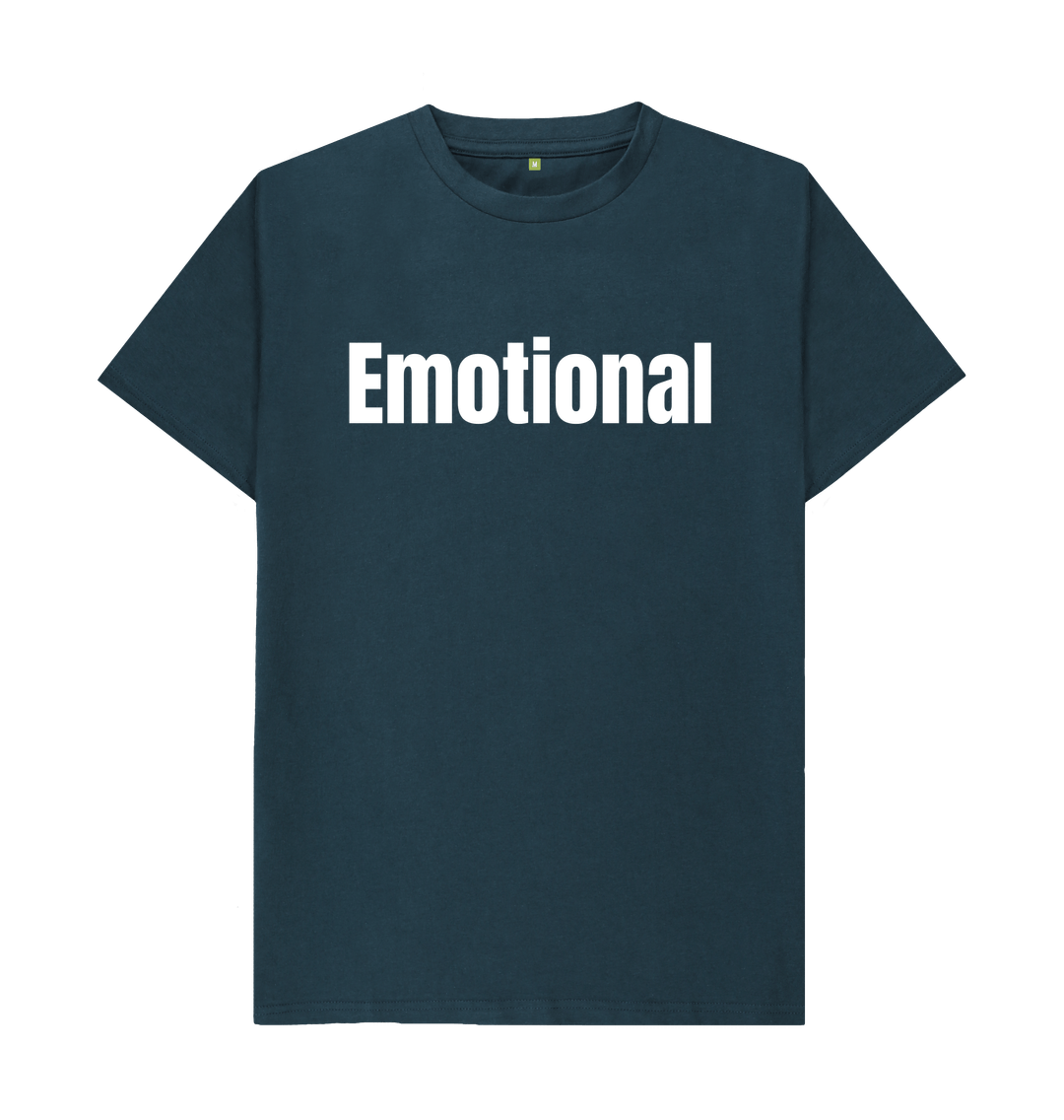 Denim Blue Organic Cotton Men's T-shirt Emotional