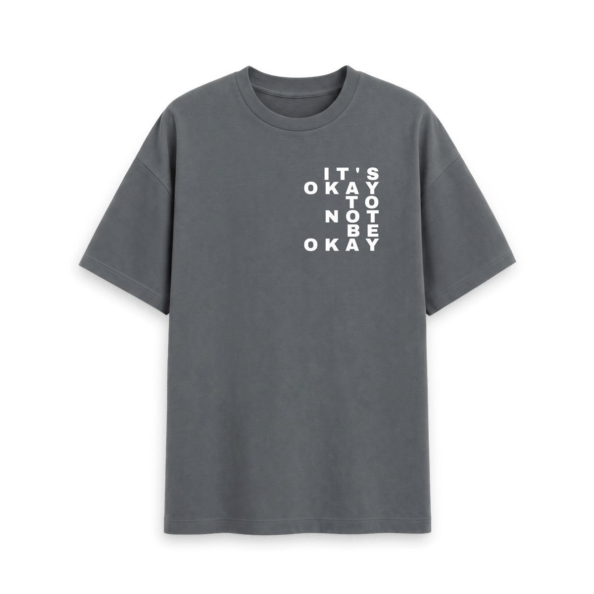 Slate Grey Printed T-shirt Front