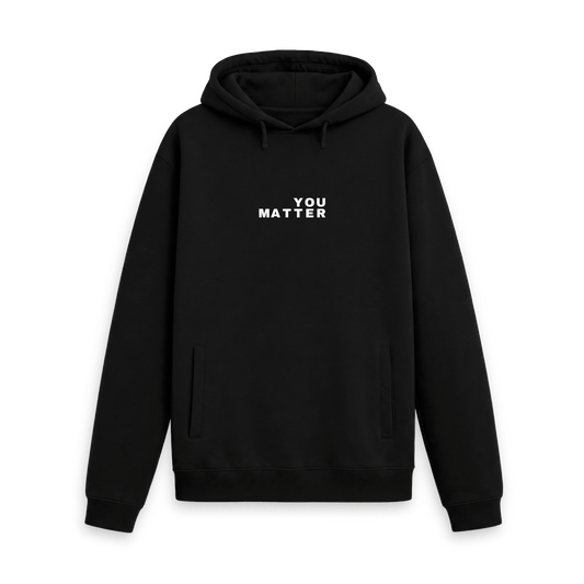 Black Printed Hoody Front