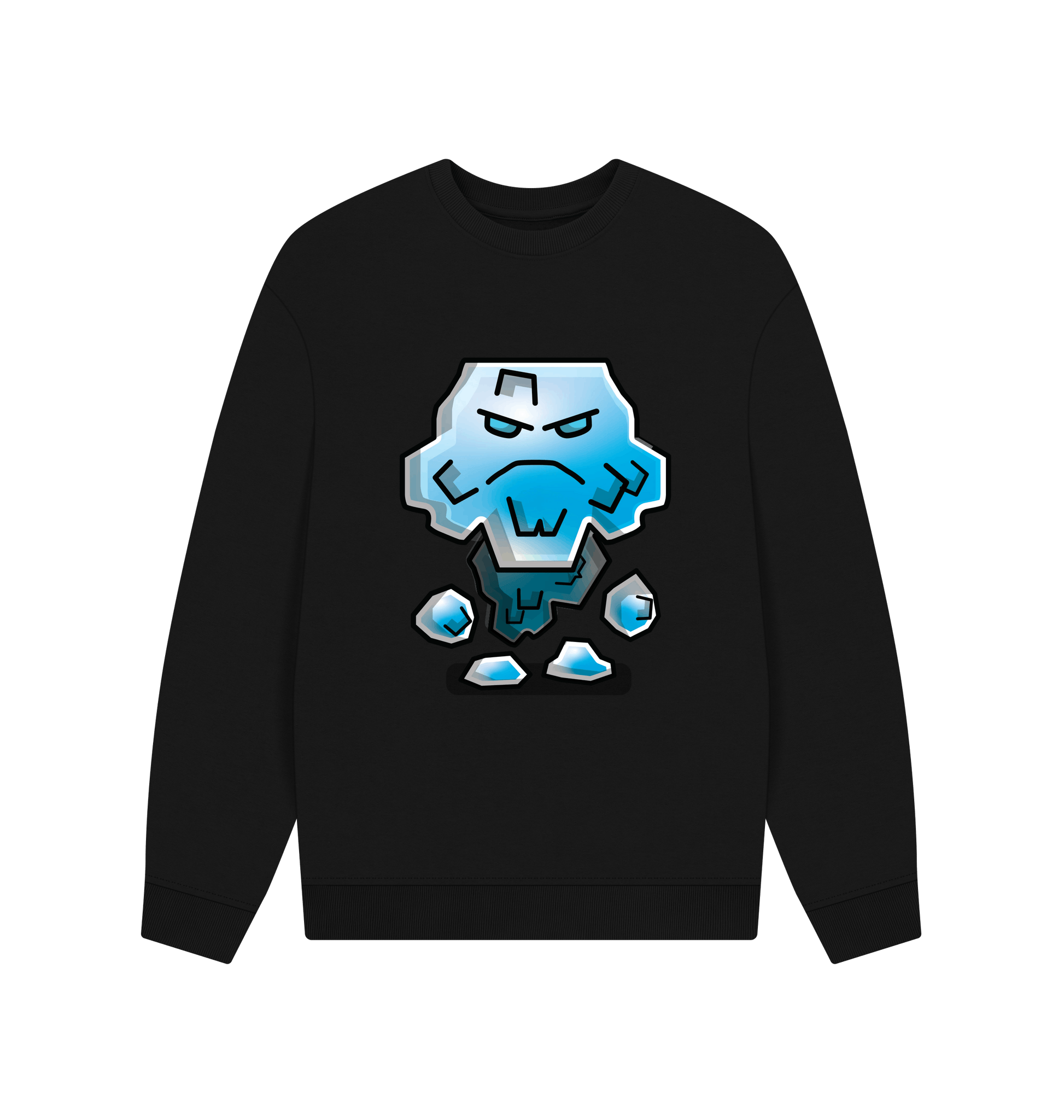Black Printed Sweater Front