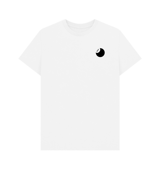 White Organic Cotton Men's 8 Ball T-Shirt Small Logo