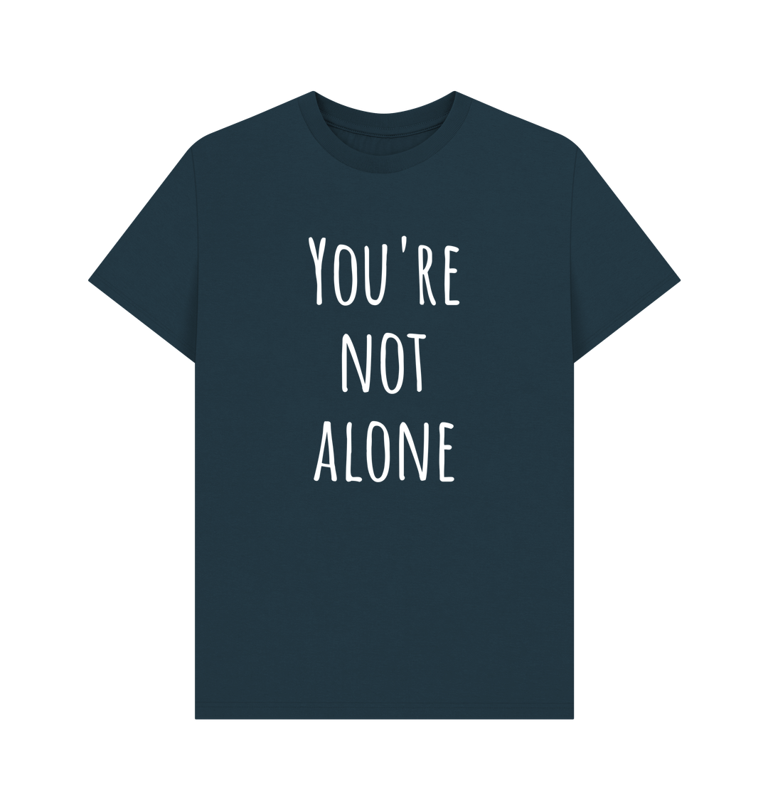 Denim Blue You're Not Alone Organic Cotton Men's Mental Health T-Shirt