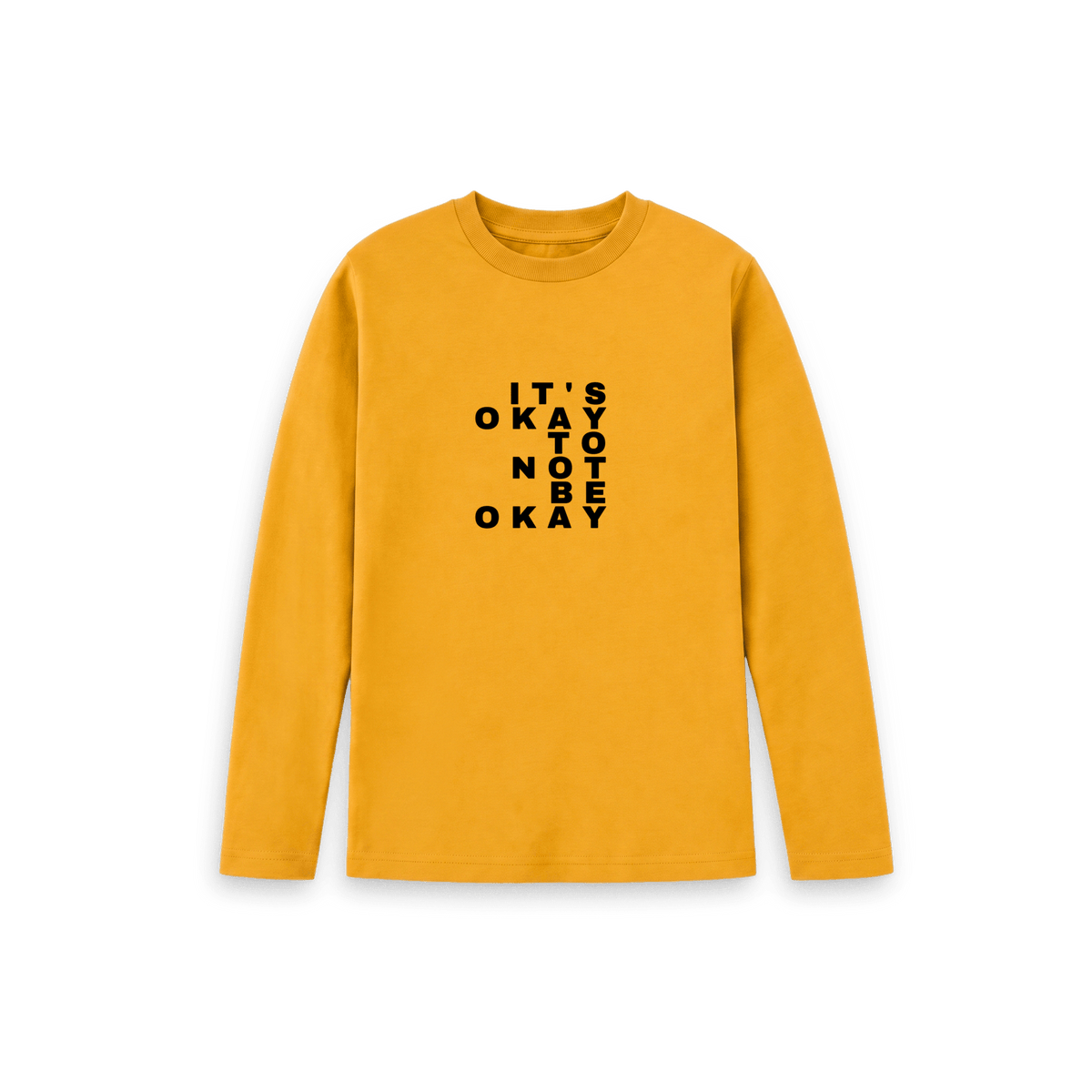Mustard Printed Kids T-Shirt Front