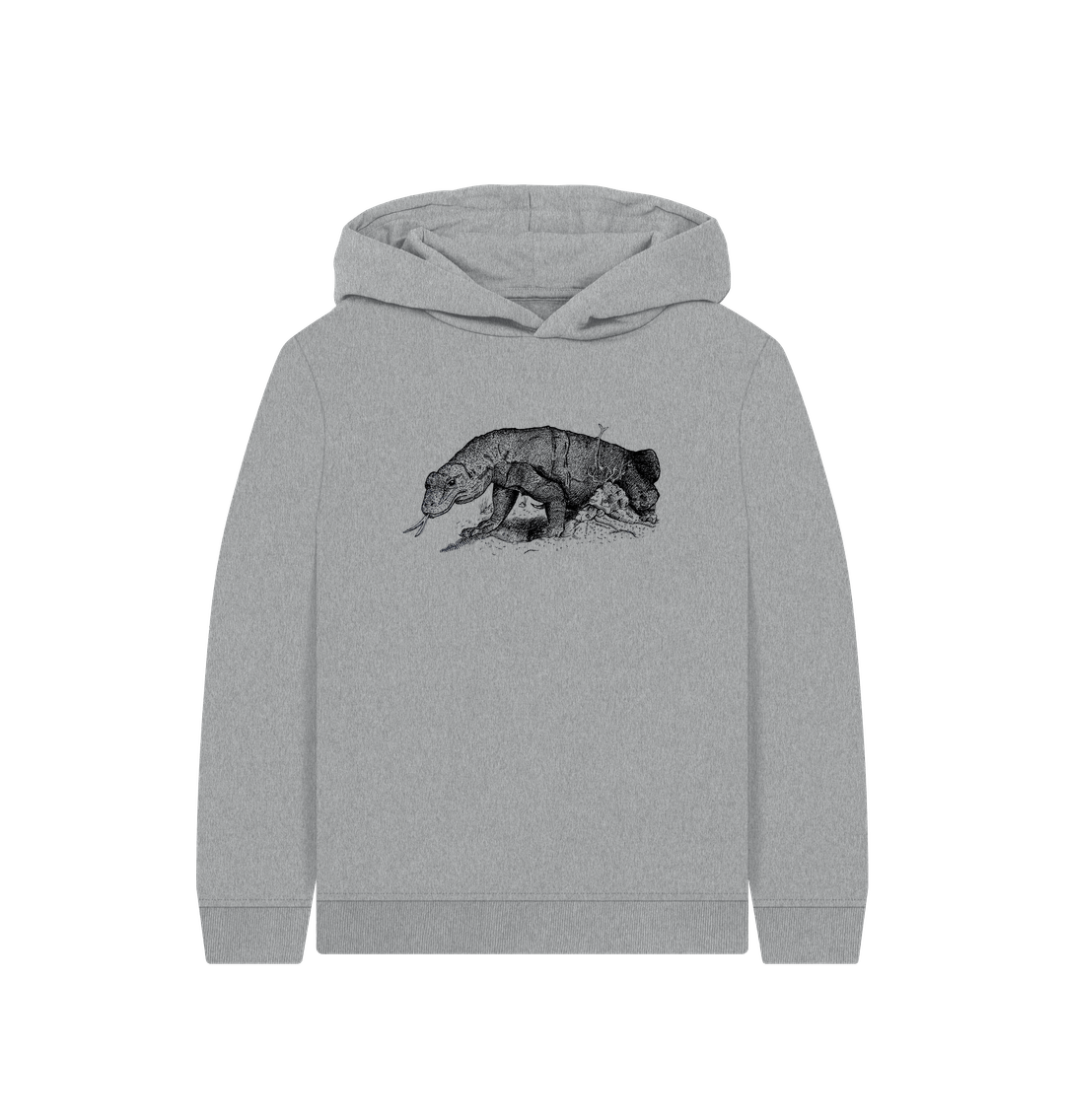 Athletic Grey Komodo Dragon Children's Organic Cotton Hoodie