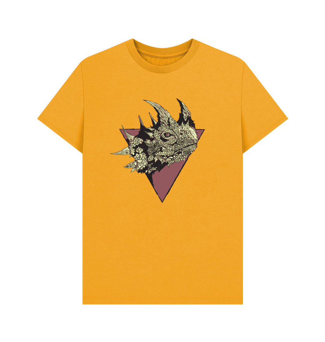 Mustard Dragon Head Organic Cotton Men's T-Shirt