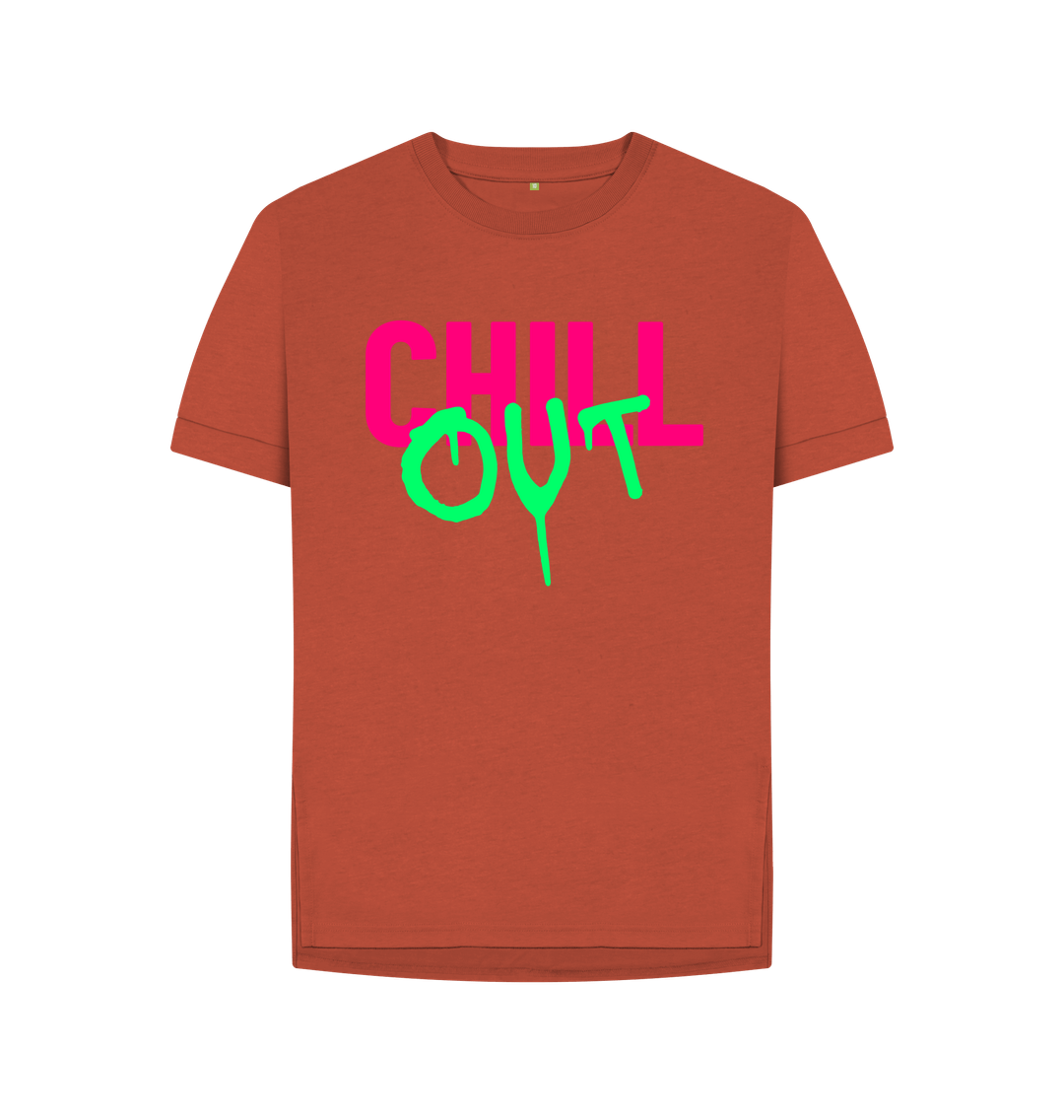 Rust Organic Cotton Woman's T-shirt Chil Out