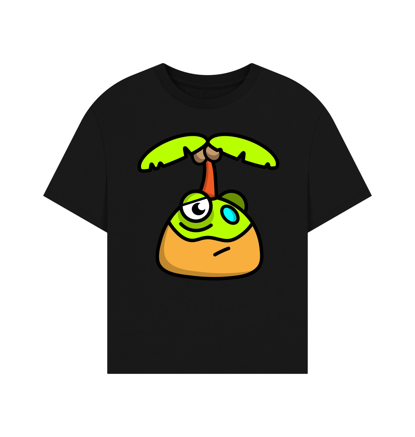 Black Printed T-shirt Front