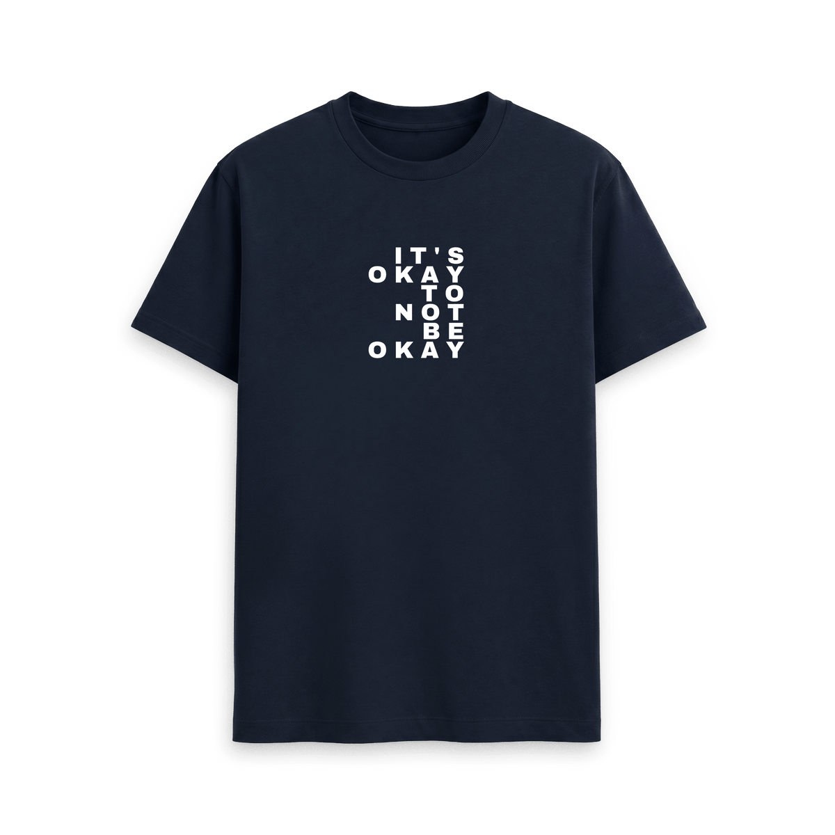 Navy Blue Printed T-shirt Front