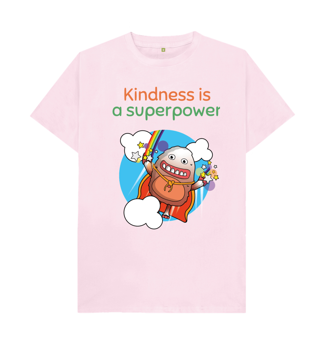 Pink Organic Cotton Kindness is a Superpower Mental Health Men's T-Shirt