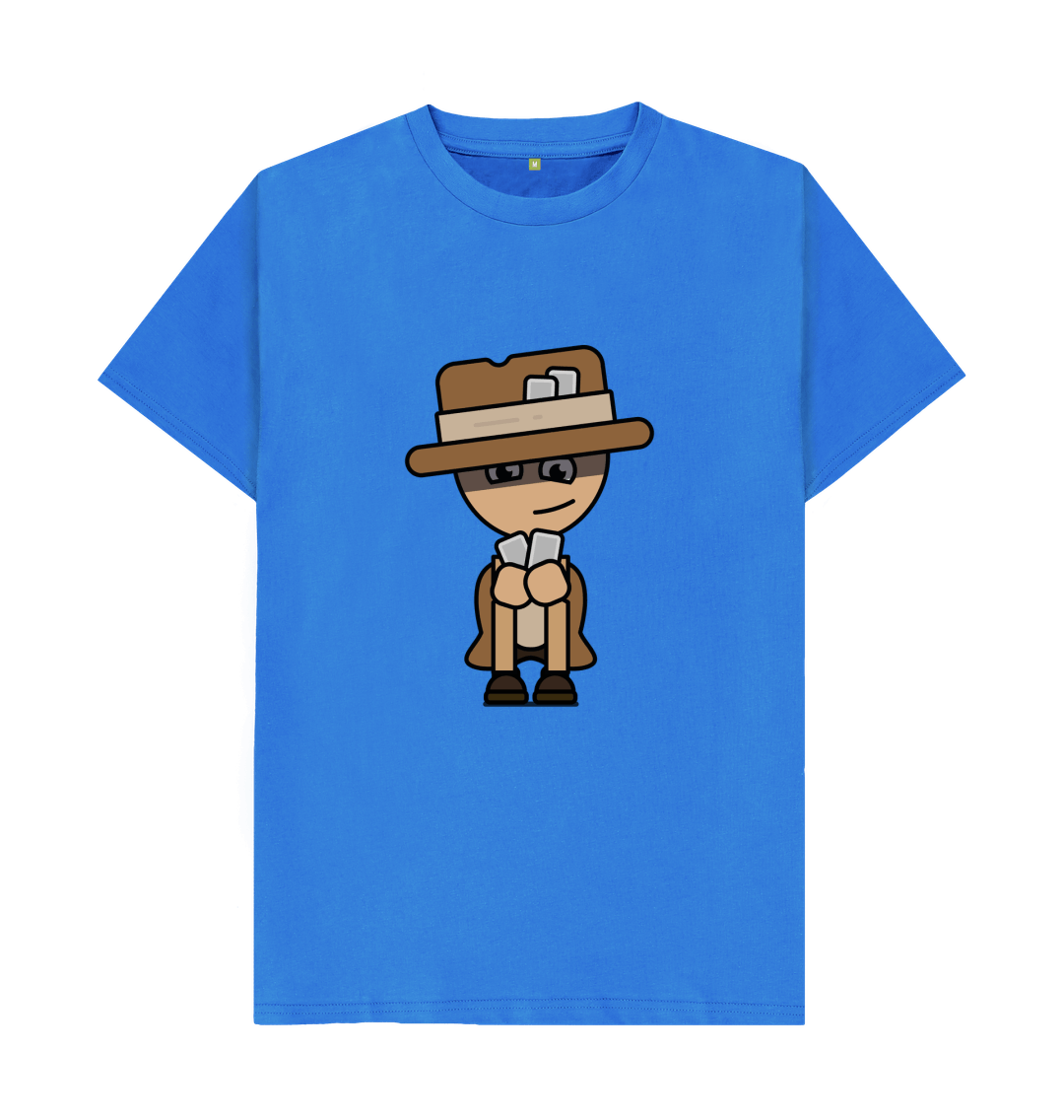 Bright Blue Organic Cotton Card Player Gambit Men's T-Shirt