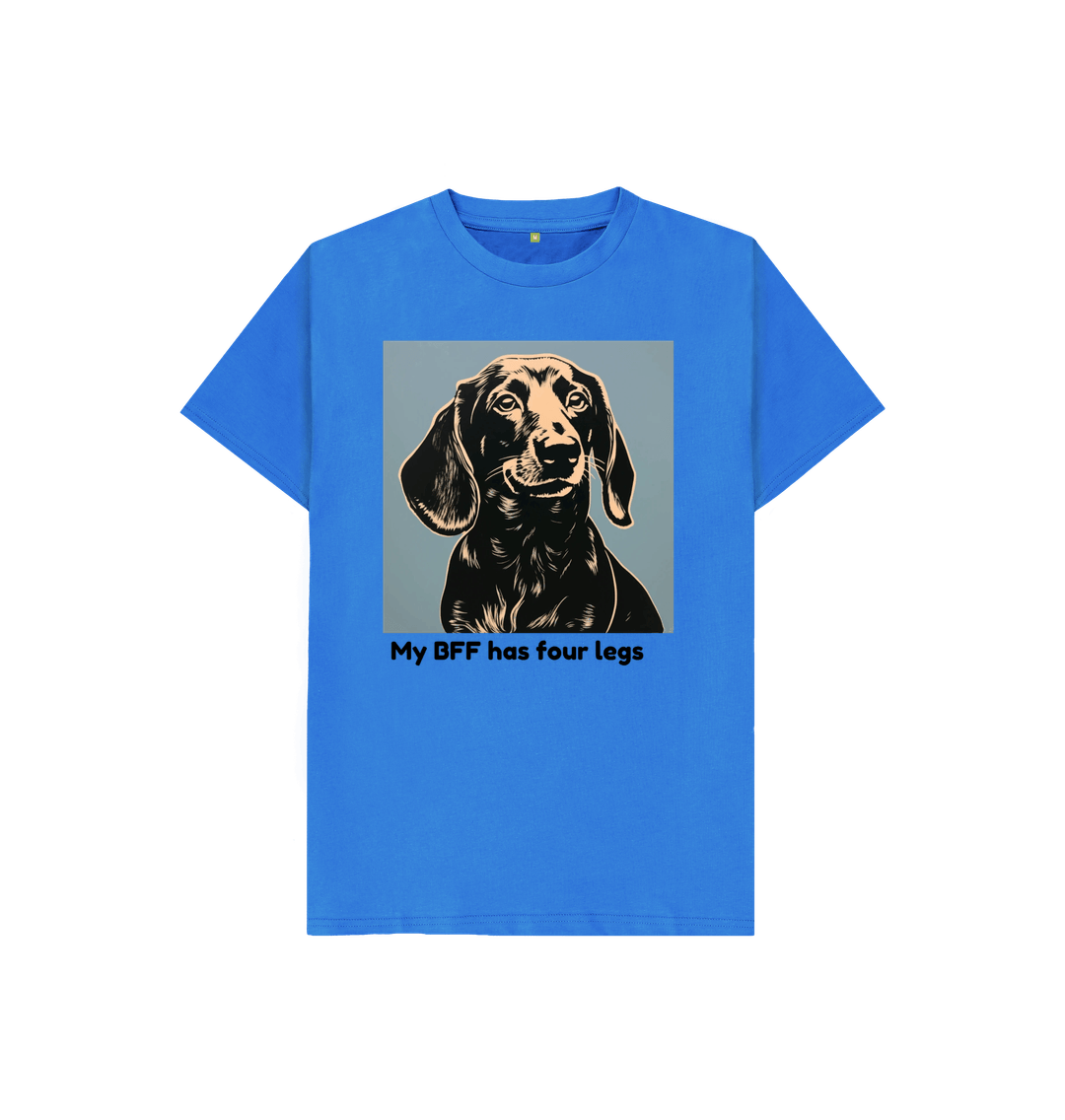 Bright Blue Organic Cotton My BFF has four legs Mental Health Children's T-Shirt