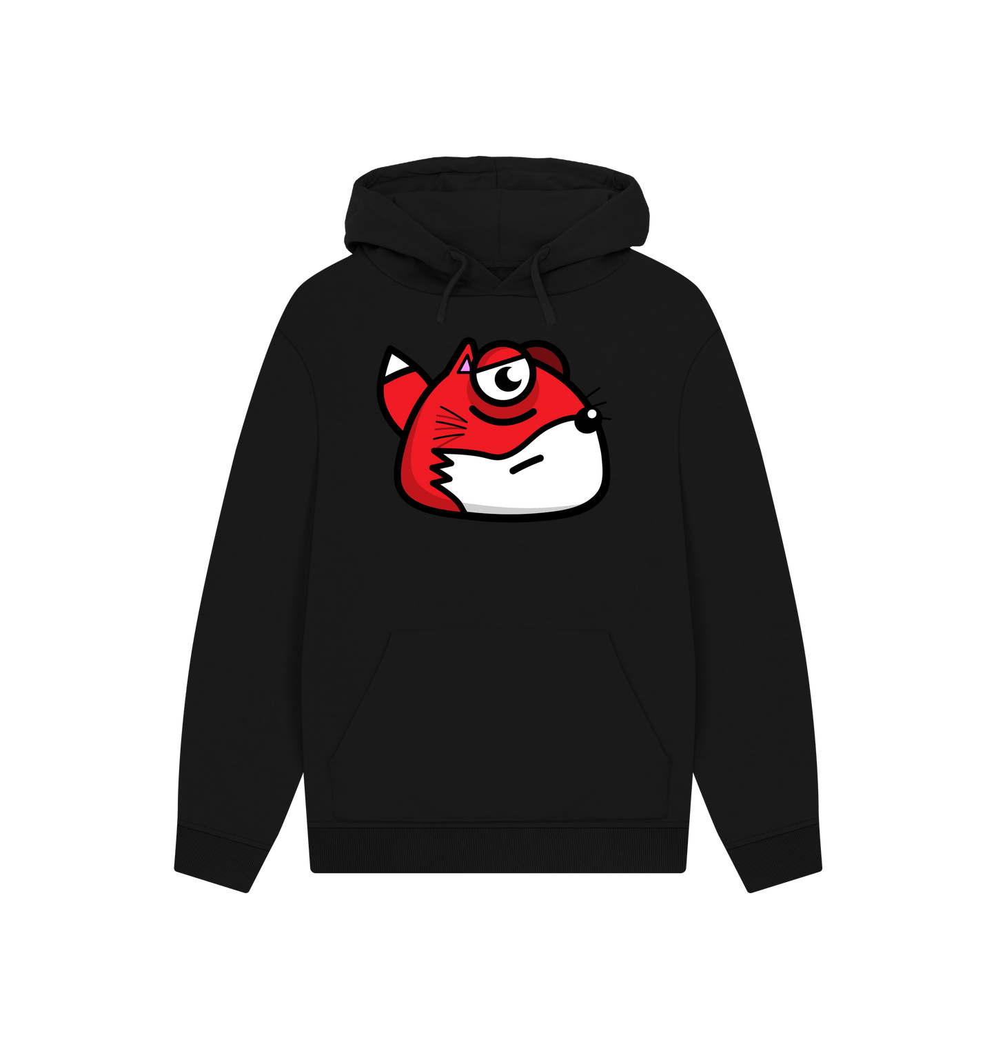 Black Printed Hoody Front